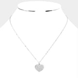 Pave heart pendant necklace - Madeline Love - Flyclothing LLC