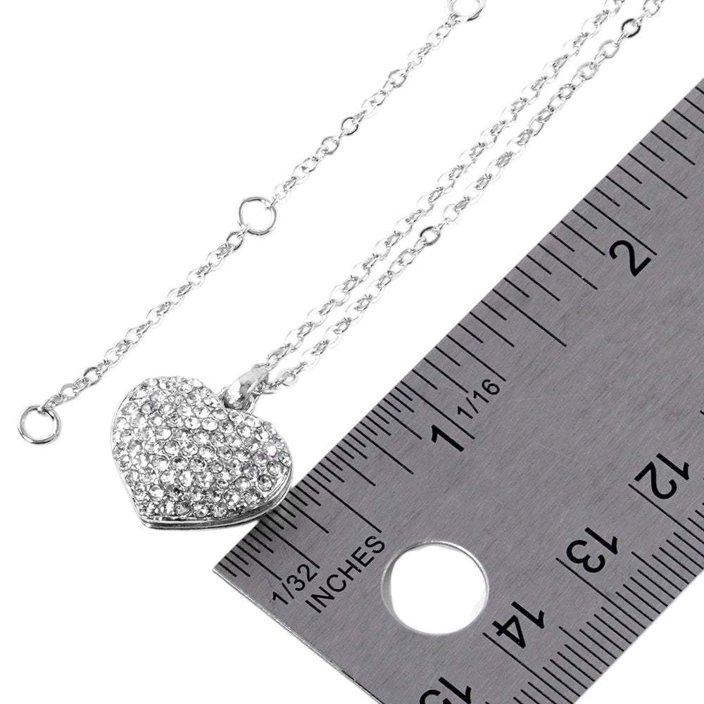 Pave heart pendant necklace - Madeline Love - Flyclothing LLC