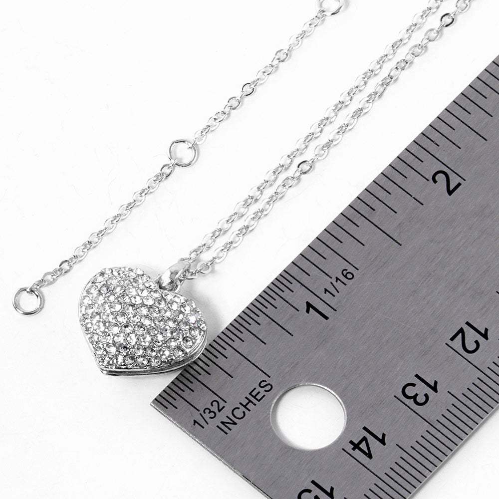 Pave heart pendant necklace - Madeline Love - Flyclothing LLC