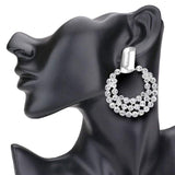 Rhinestone Cluster Open Circle Earrings - Madeline Love - Flyclothing LLC