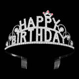 Rhinestone Paved HAPPY BIRTHDAY Message Princess Tiara - Madeline Love - Flyclothing LLC