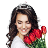 Rhinestone Paved HAPPY BIRTHDAY Message Princess Tiara - Madeline Love - Flyclothing LLC