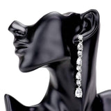 Round Teardrop Stone Link Evening Earrings - Madeline Love - Flyclothing LLC