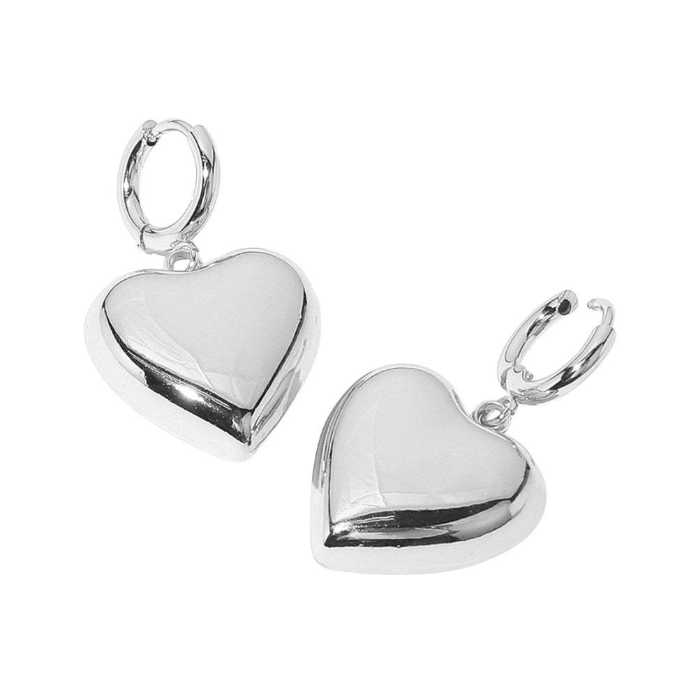 SECRET BOX Stainless Steel Heart Dangle Huggie Hoop Earrings - Madeline Love - Flyclothing LLC