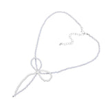 SECRET BOX_Stone Pointed Faceted Beaded Bow Necklace - Madeline Love - Flyclothing LLC