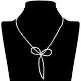 SECRET BOX_Stone Pointed Faceted Beaded Bow Necklace - Madeline Love - Flyclothing LLC
