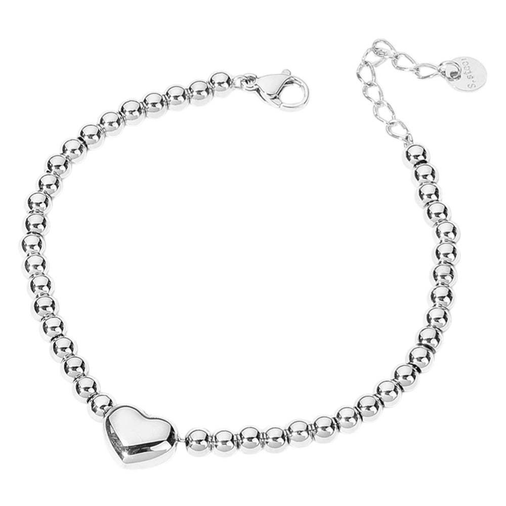 SECRET BOX_Stainless Steel Heart Pointed Ball Beaded Bracelet - Madeline Love - Flyclothing LLC