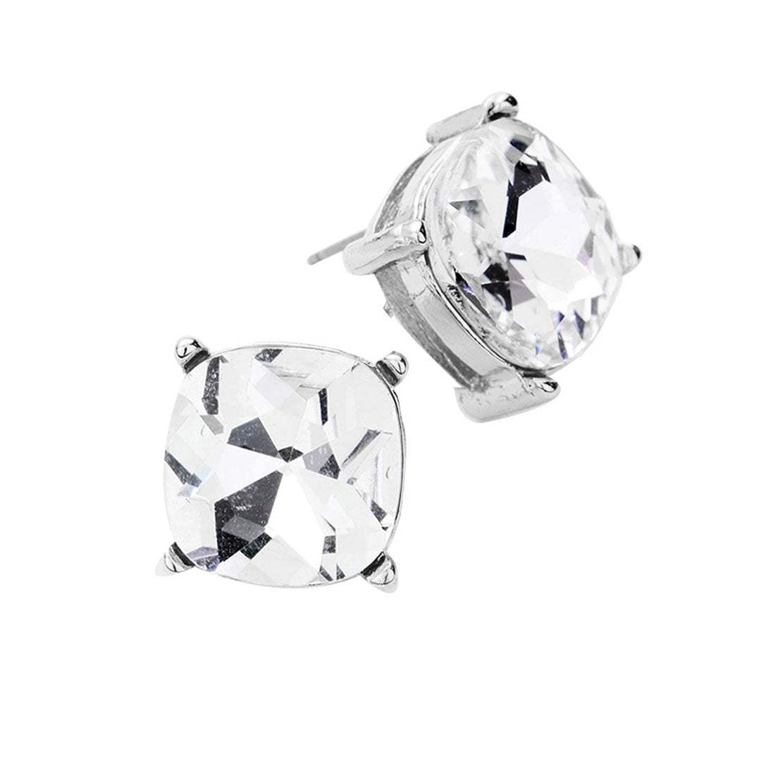 Square Stone Stud Earrings - Madeline Love - Flyclothing LLC