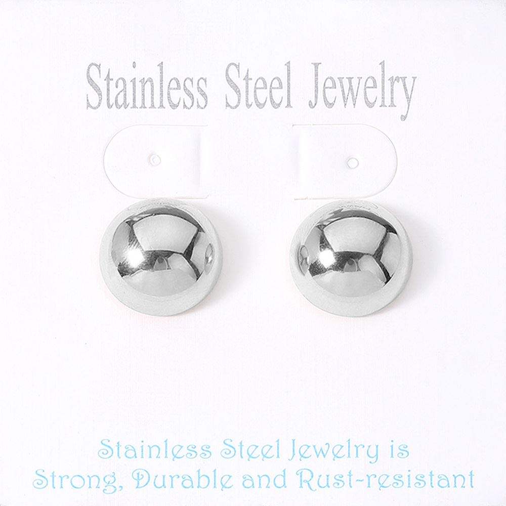 Stainless Steel Dome Stud Earrings - Madeline Love - Flyclothing LLC