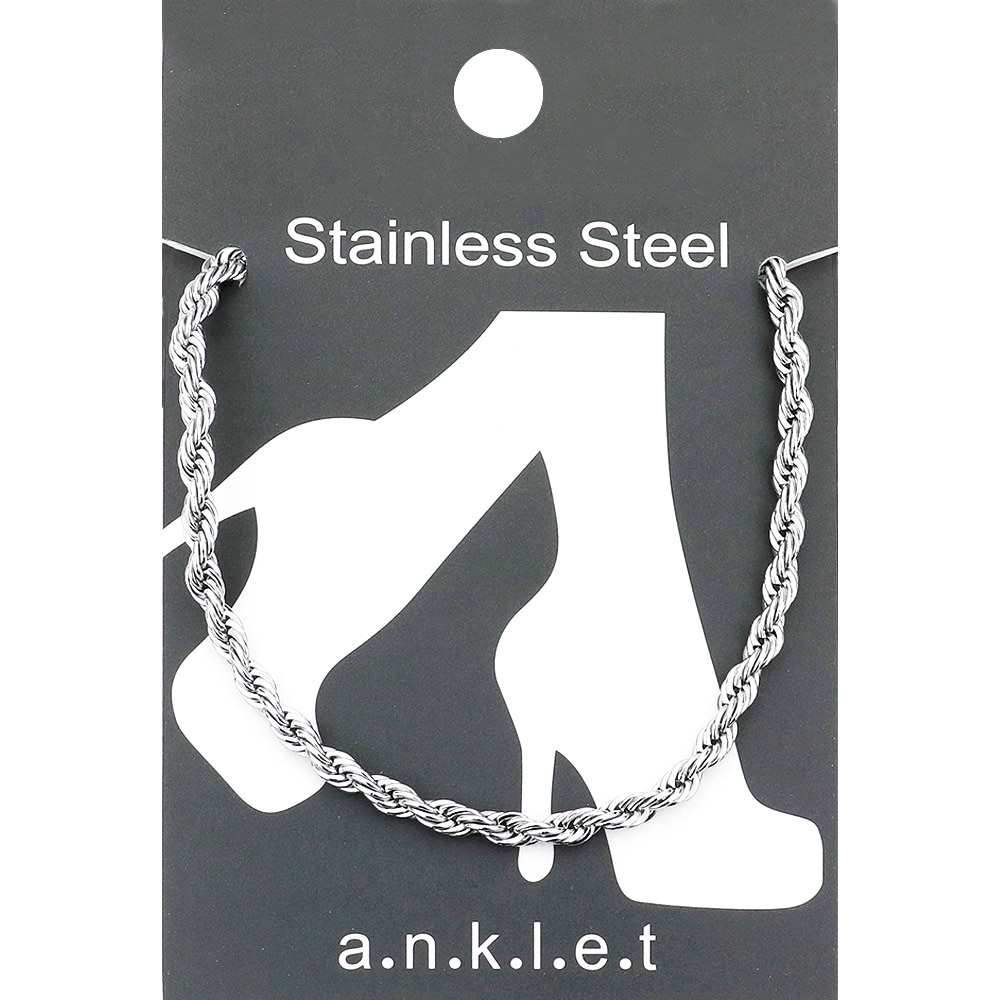Stainless Steel Rope Chain Anklet - Madeline Love - Flyclothing LLC