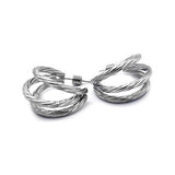 Stainless Steel Textured Split Hoop Earrings - Madeline Love - Flyclothing LLC