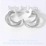 Stainless Steel Textured Split Hoop Earrings - Madeline Love - Flyclothing LLC