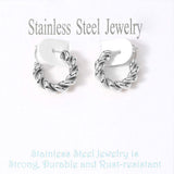 Stainless Steel Twisted Mini Hoop Earrings - Madeline Love - Flyclothing LLC