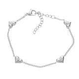 Stone Pointed Heart Pendant Station Bracelet - Madeline Love - Flyclothing LLC