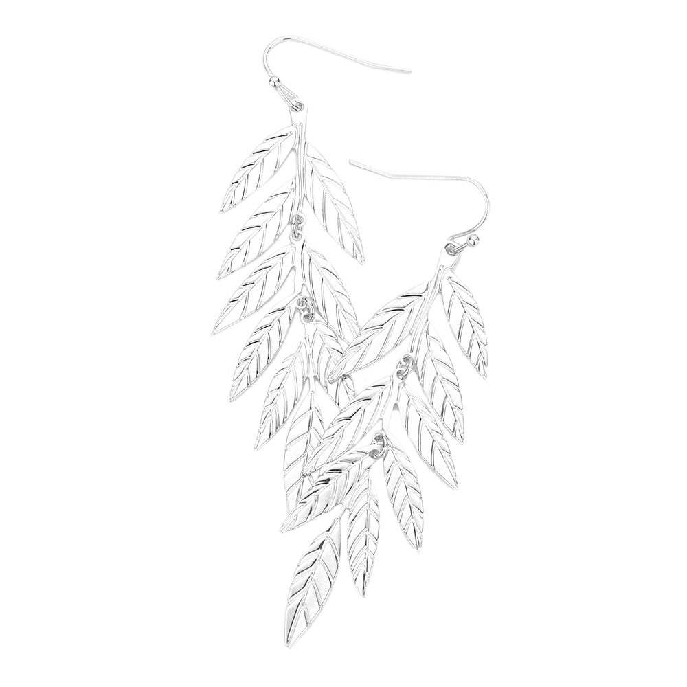 Stunning Metal Leaf Dangle Earrings - Madeline Love - Flyclothing LLC