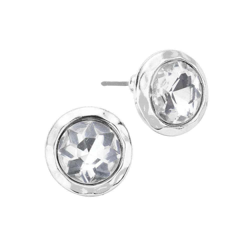 Stylist Round Stone Stud Earrings - Madeline Love - Flyclothing LLC