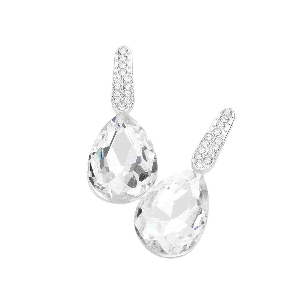 Teardrop Stone Evening Earrings - Madeline Love - Flyclothing LLC