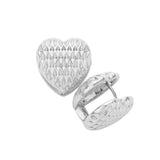 Textured Heart Metal Huggie Earrings - Madeline Love - Flyclothing LLC