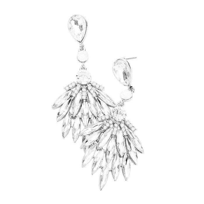 Trendy Marquise Stone Cluster Evening Earrings - Madeline Love - Flyclothing LLC