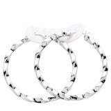 Twisted Stainless Steel Hoop Pin Catch Earrings - Madeline Love - Flyclothing LLC