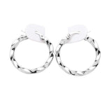 Twisted Stainless Steel Hoop Pin Catch Earrings - Madeline Love - Flyclothing LLC