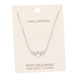 White Gold Dipped Cubic Zirconia Wings Pendant Necklace - Madeline Love - Flyclothing LLC