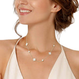 White Gold Dipped Mother Of Pearl Quatrefoil Necklace - Madeline Love - Flyclothing LLC