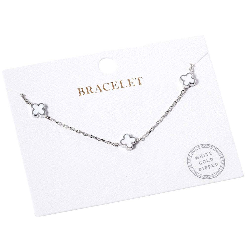 Gold Dipped Triple Quatrefoil Link Bracelet - Madeline Love - Flyclothing LLC
