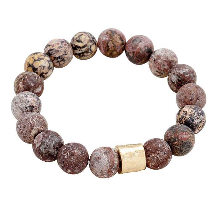Semi precious stone beaded stretch bracelet - Madeline Love - Flyclothing LLC
