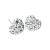 Crystal Pave Heart Stud Earrings - Madeline Love - Flyclothing LLC