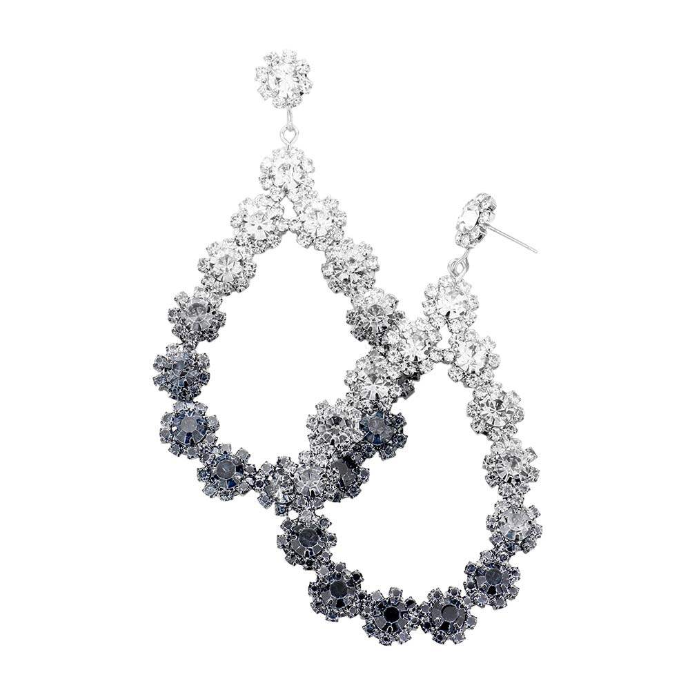 Floral Open Teardrop Ombre Evening Earrings - Madeline Love - Flyclothing LLC