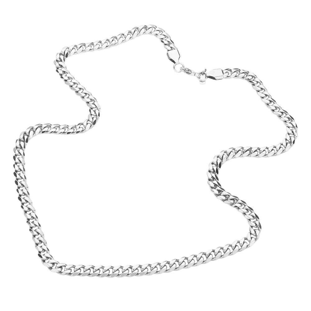 6 Diamond Cut Stainless Steel 20 Inch 6.2mm Cuban Chain Necklace - Madeline Love - Flyclothing LLC