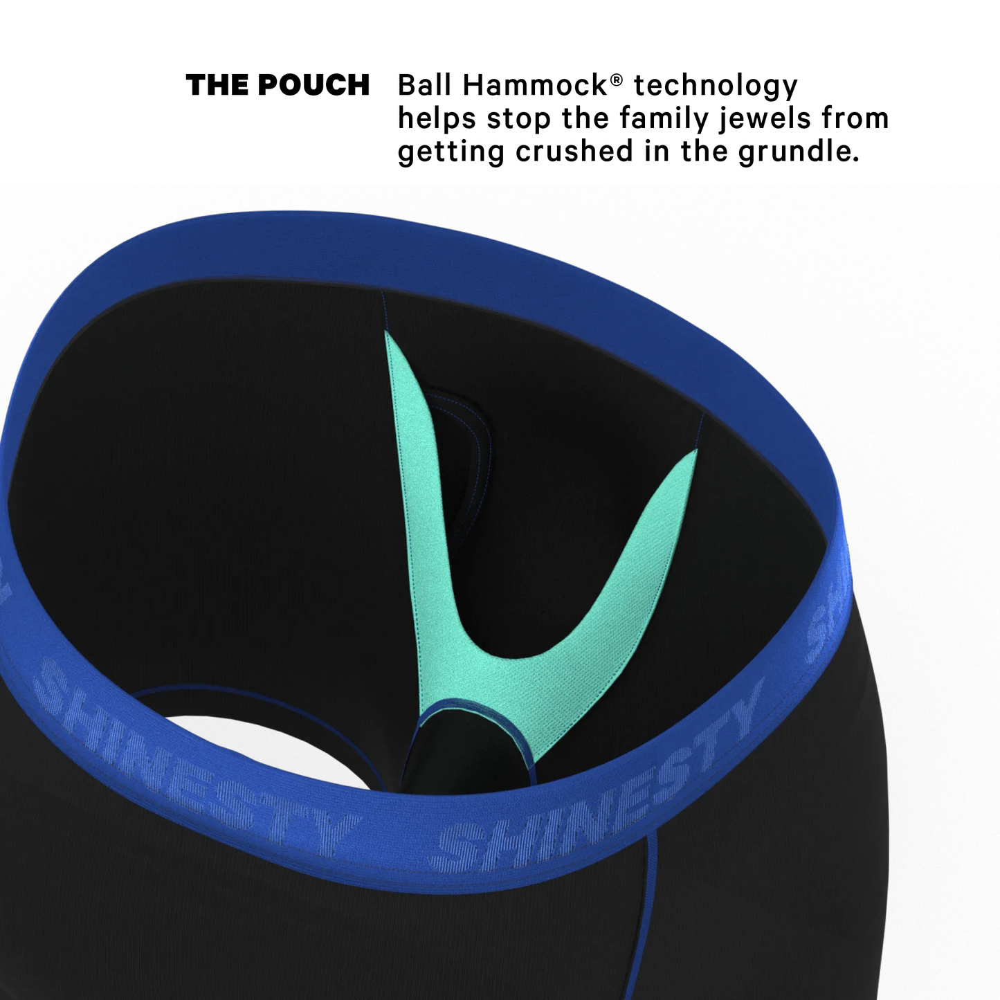 The Rhythm & Blues | Black and Blue Ball Hammock® Pouch Underwear With Fly - Shinesty - Flyclothing LLC