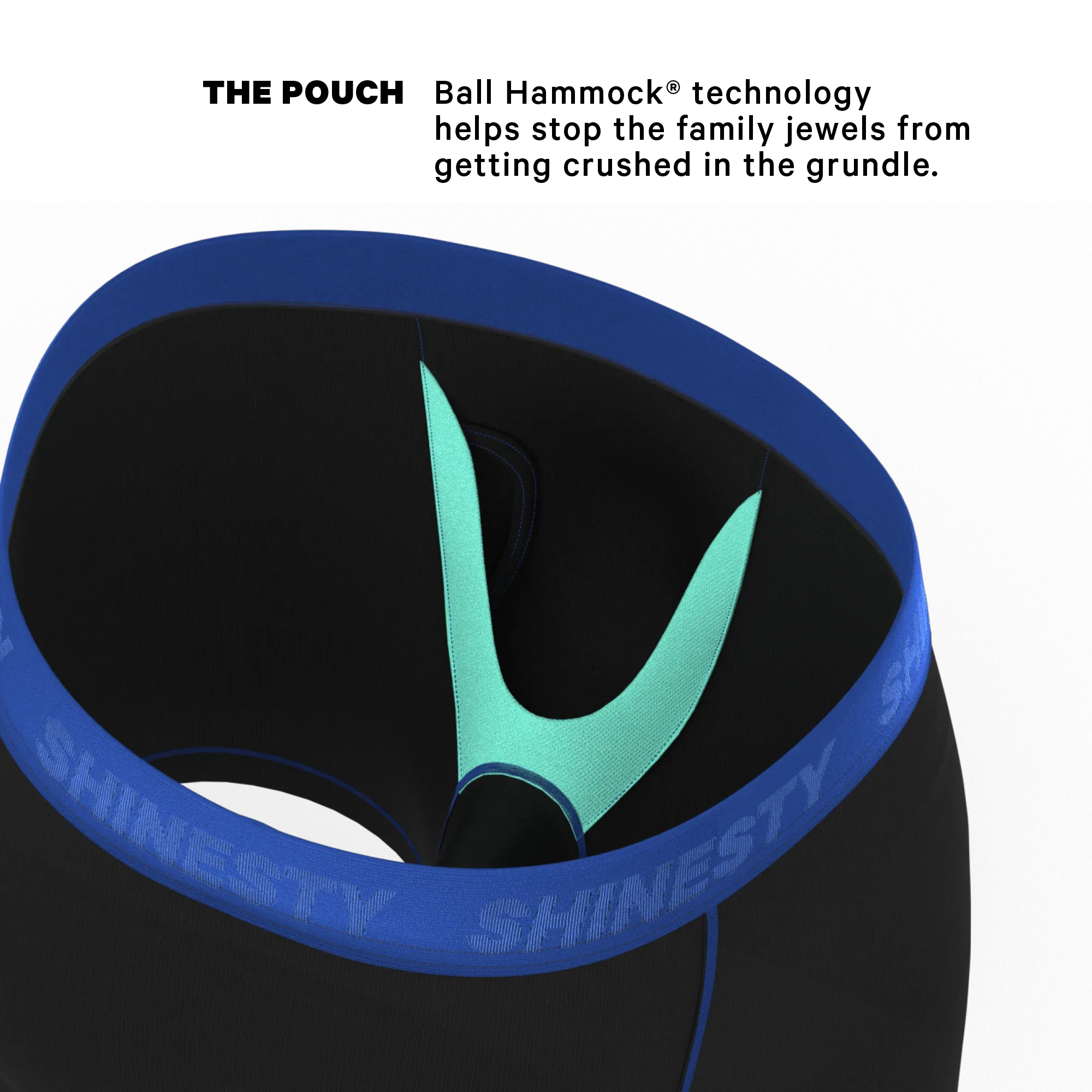 The Rhythm & Blues | Black and Blue Ball Hammock® Pouch Underwear With Fly - Shinesty - Flyclothing LLC