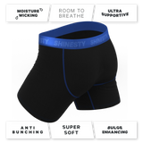 The Rhythm & Blues | Black and Blue Ball Hammock® Pouch Underwear With Fly - Shinesty - Flyclothing LLC