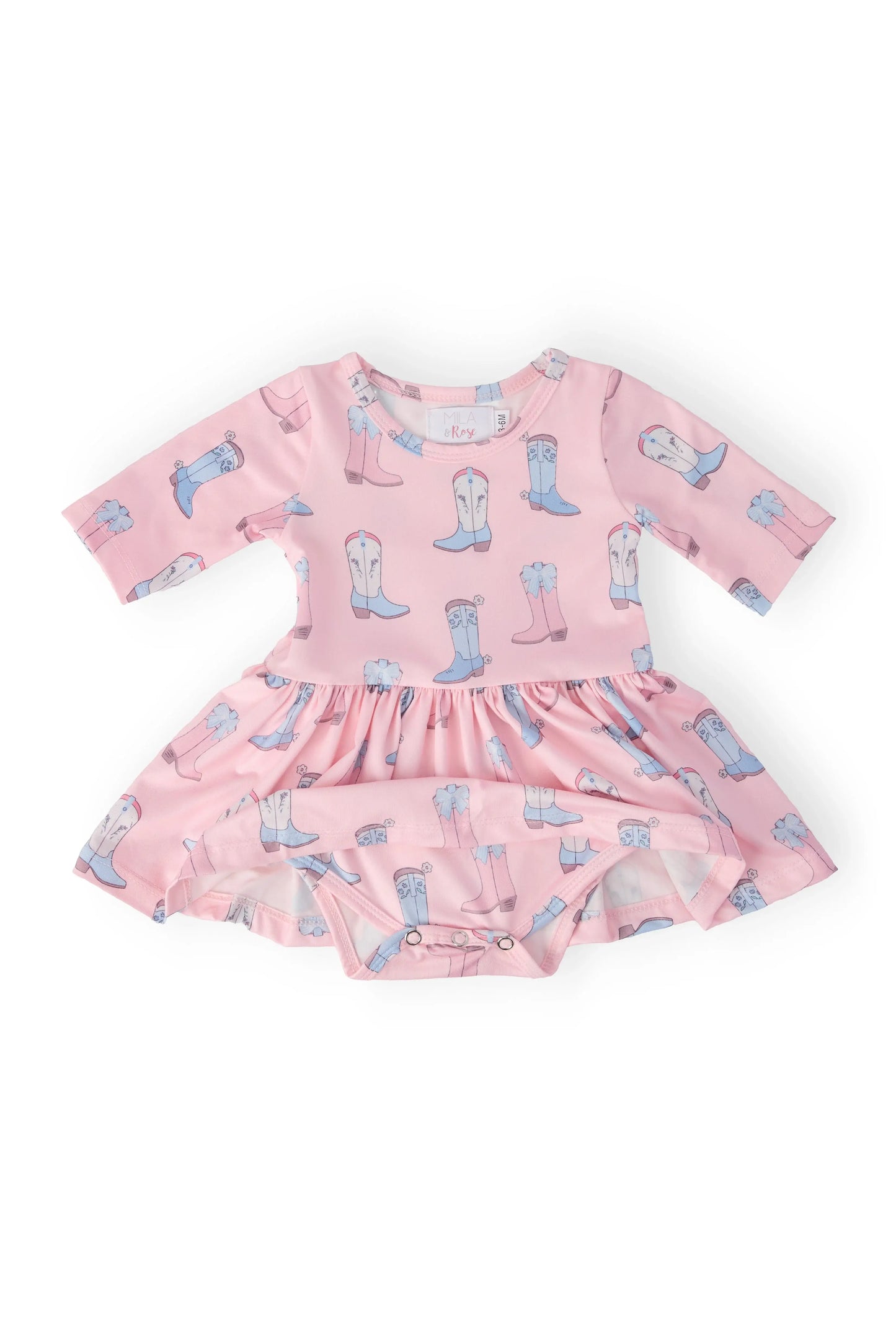 Ribbons & Rodeos 3/4 Sleeve Twirl Bodysuit - Mila & Rose ® - Flyclothing LLC