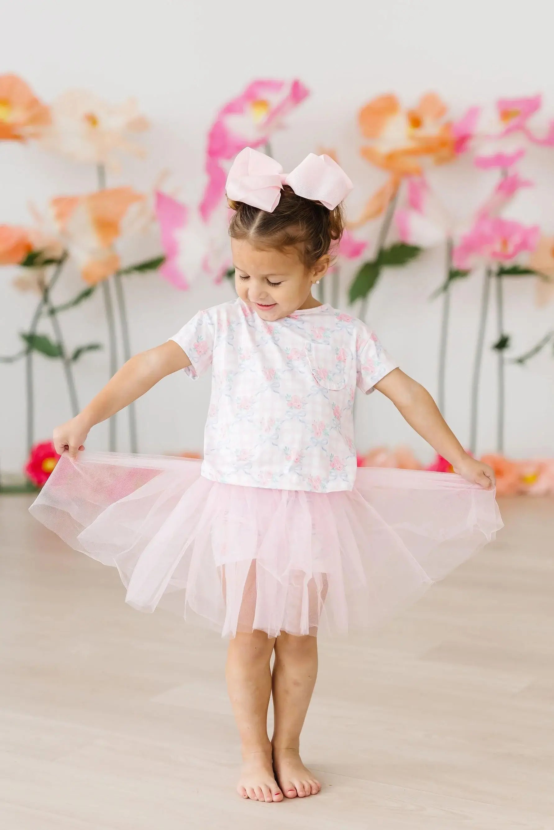 Ribbons & Roses Ruffle Pocket Tee - Mila & Rose ® - Flyclothing LLC