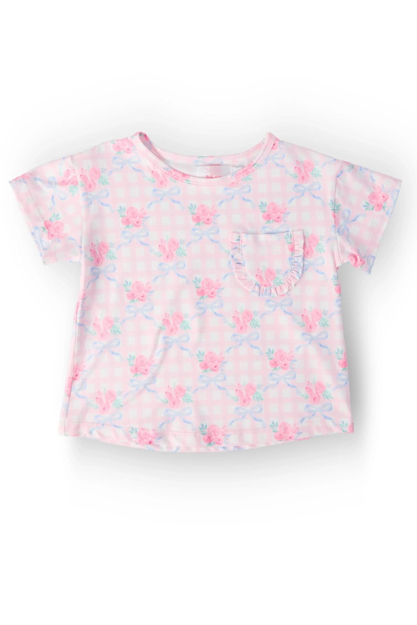 Ribbons & Roses Ruffle Pocket Tee - Mila & Rose ® - Flyclothing LLC