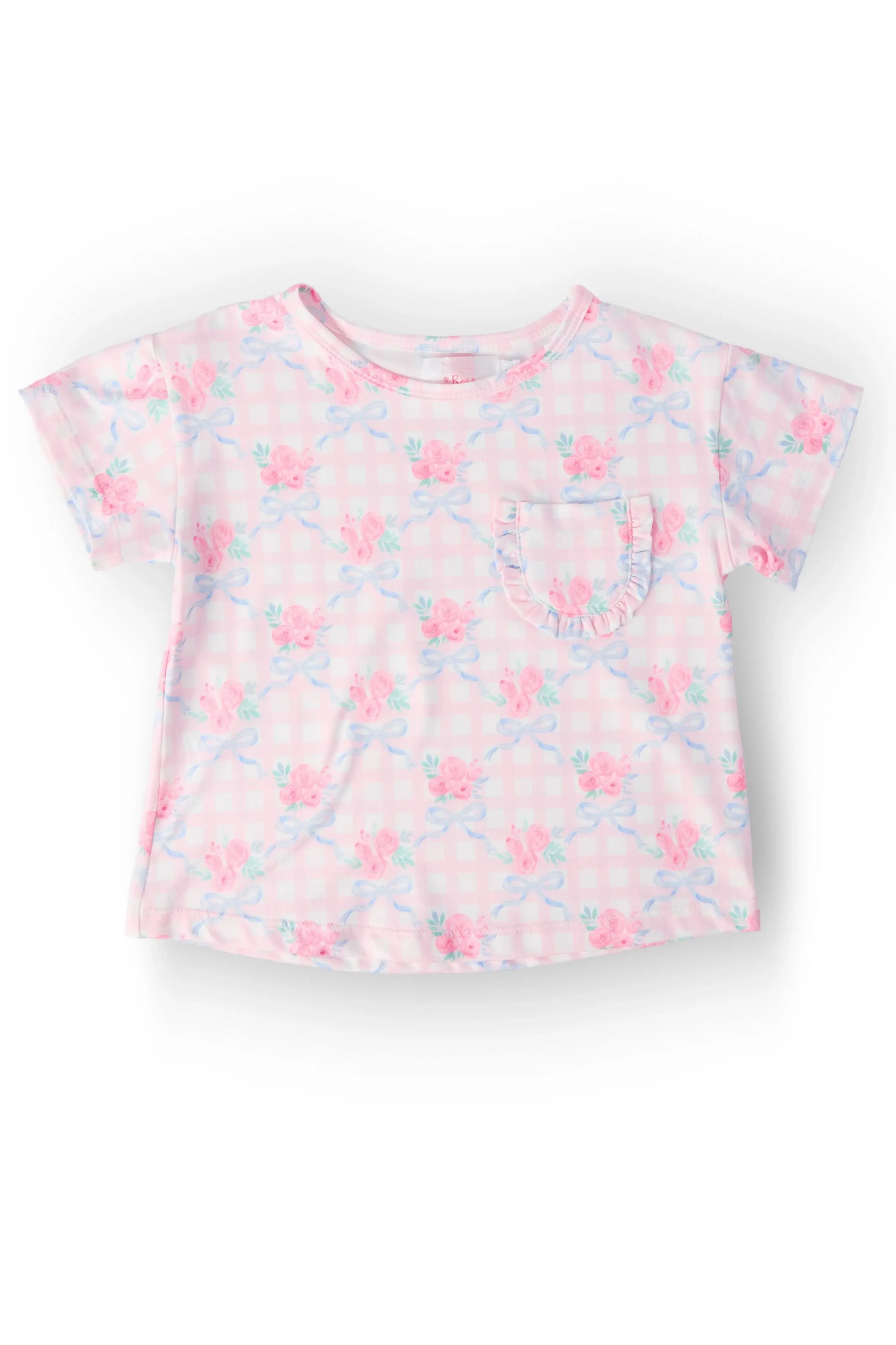 Ribbons & Roses Ruffle Pocket Tee - Mila & Rose ® - Flyclothing LLC