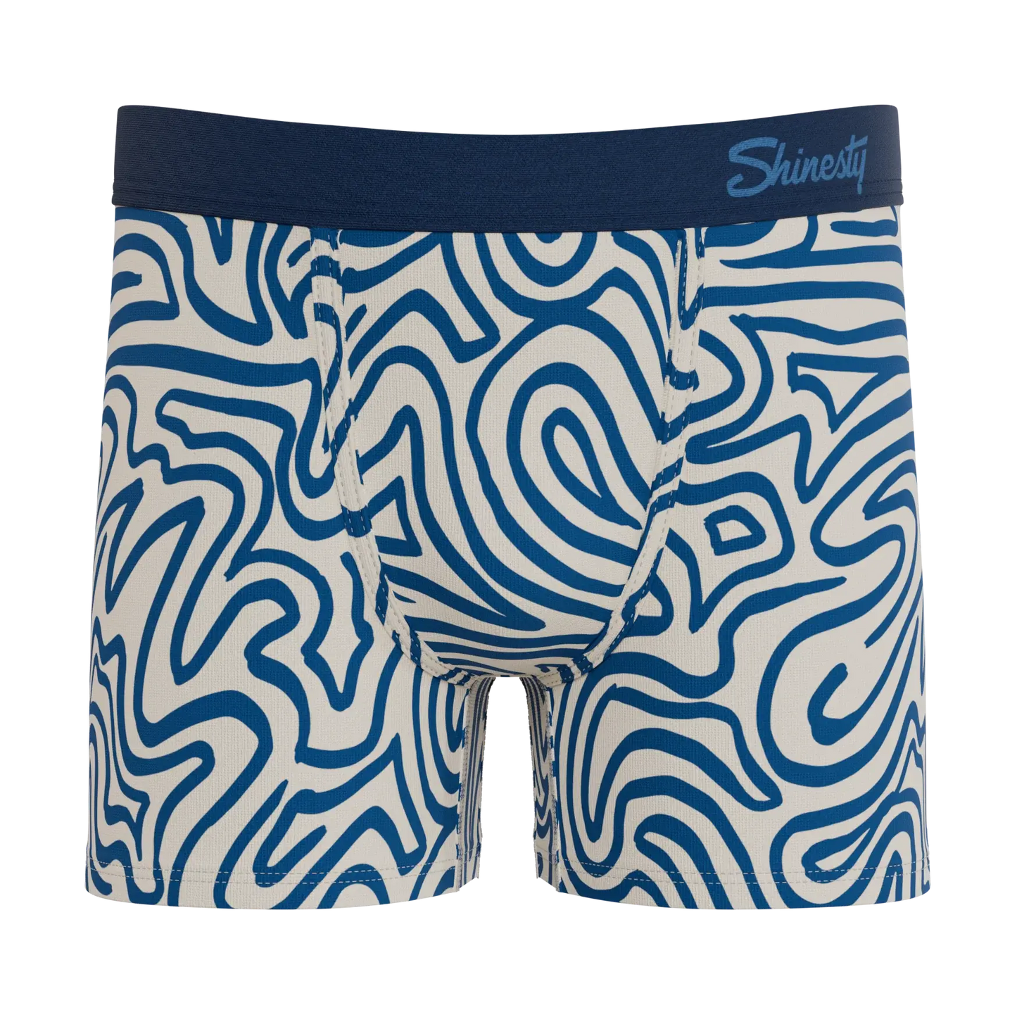 The Rio Grande | Abstract Navy Line Boy's Boxer Briefs - Shinesty - Flyclothing LLC