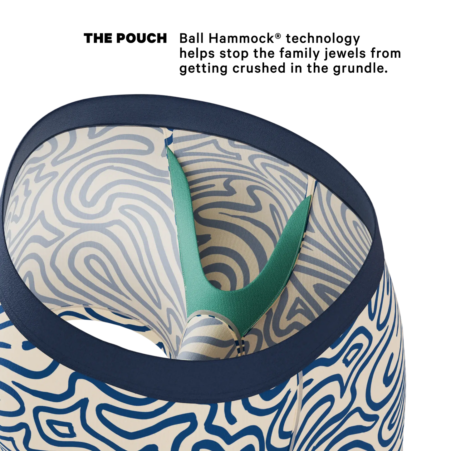 The Rio Grande | Abstract Navy Line Ball Hammock® Pouch Underwear - Shinesty - Flyclothing LLC