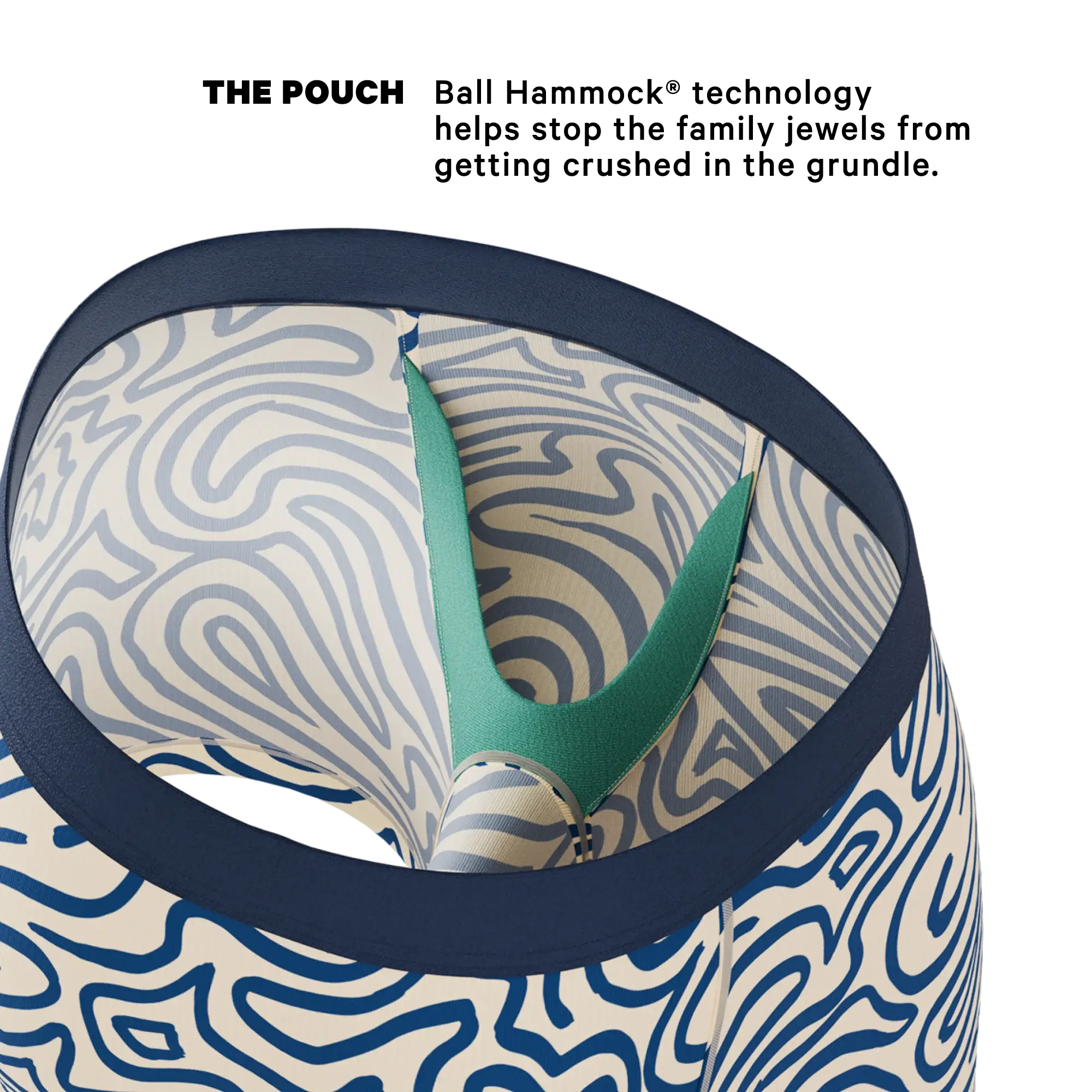 The Rio Grande | Abstract Navy Line Ball Hammock® Pouch Underwear - Shinesty - Flyclothing LLC