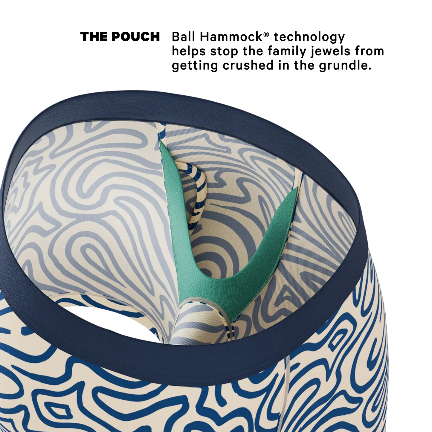 The Rio Grande | Abstract Navy Line Ball Hammock® Pouch Underwear With Fly - Shinesty - Flyclothing LLC