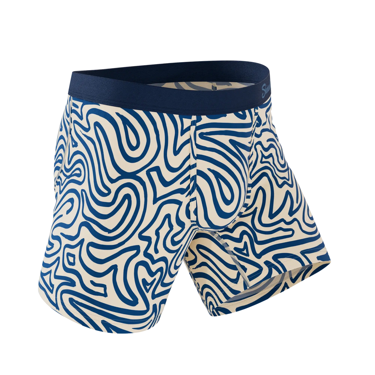 The Rio Grande | Abstract Navy Line Ball Hammock® Pouch Underwear - Shinesty - Flyclothing LLC