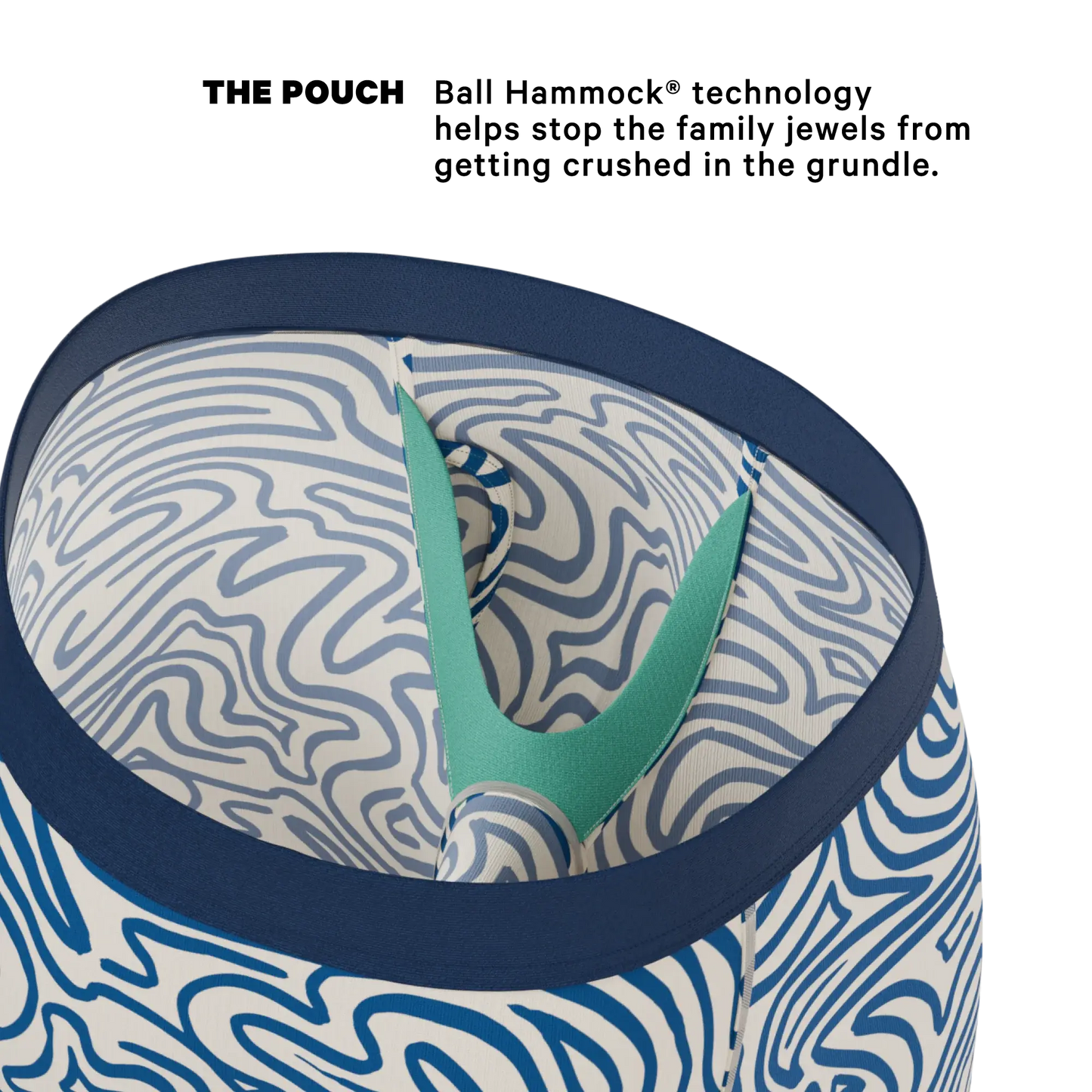 The Rio Grande | Abstract Navy Line Long Leg Ball Hammock® Pouch Underwear With Fly - Shinesty - Flyclothing LLC