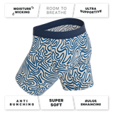 The Rio Grande | Abstract Navy Line Long Leg Ball Hammock® Pouch Underwear With Fly - Shinesty - Flyclothing LLC