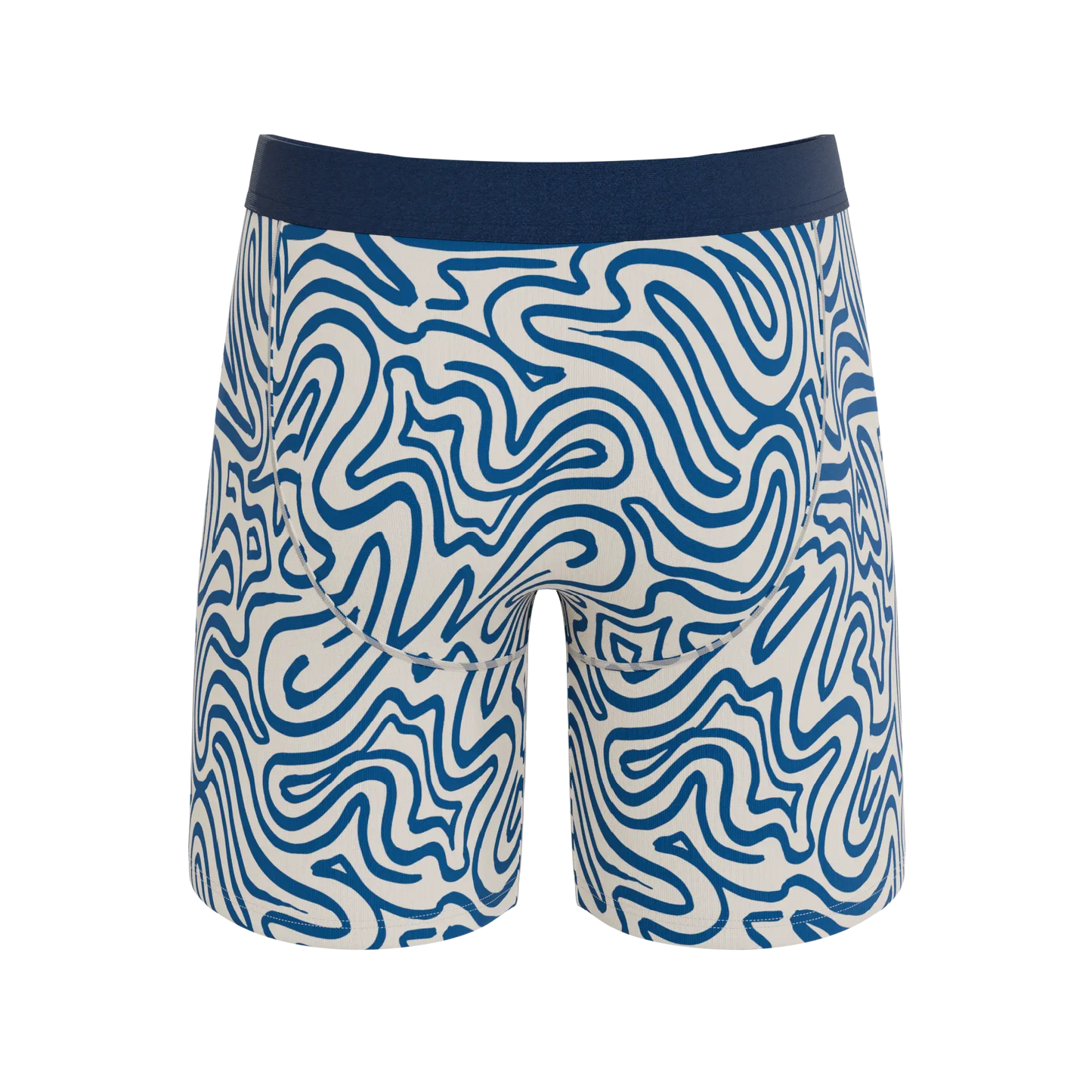 The Rio Grande | Abstract Navy Line Long Leg Ball Hammock® Pouch Underwear With Fly - Shinesty - Flyclothing LLC