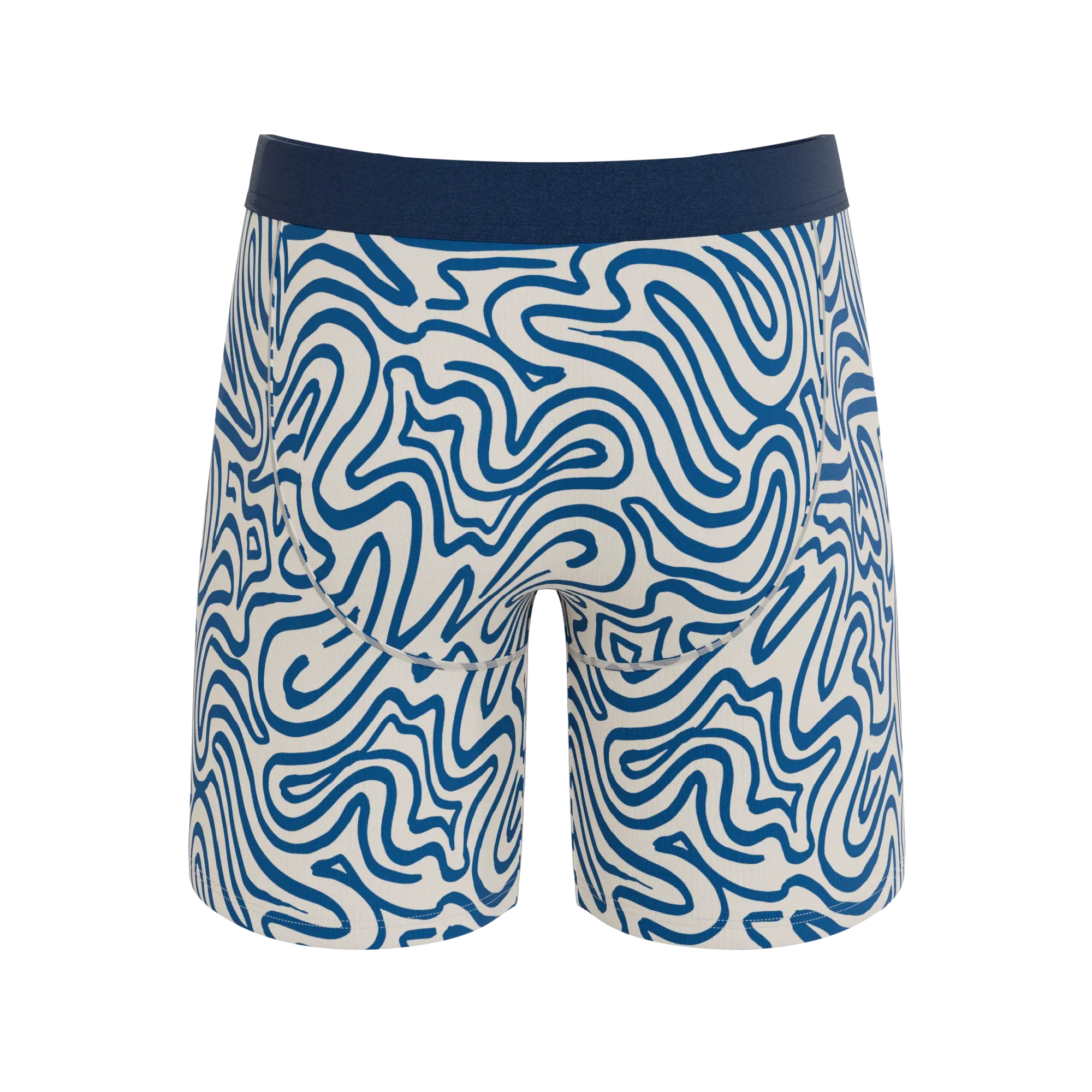 The Rio Grande | Abstract Navy Line Long Leg Ball Hammock® Pouch Underwear With Fly - Shinesty - Flyclothing LLC