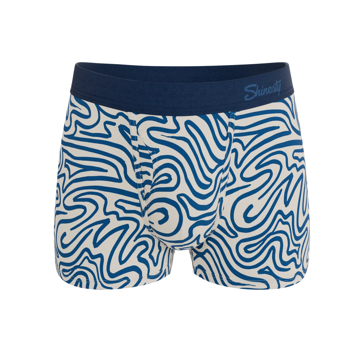 The Rio Grande | Abstract Navy Line Ball Hammock® Pouch Trunks Underwear - Shinesty - Flyclothing LLC