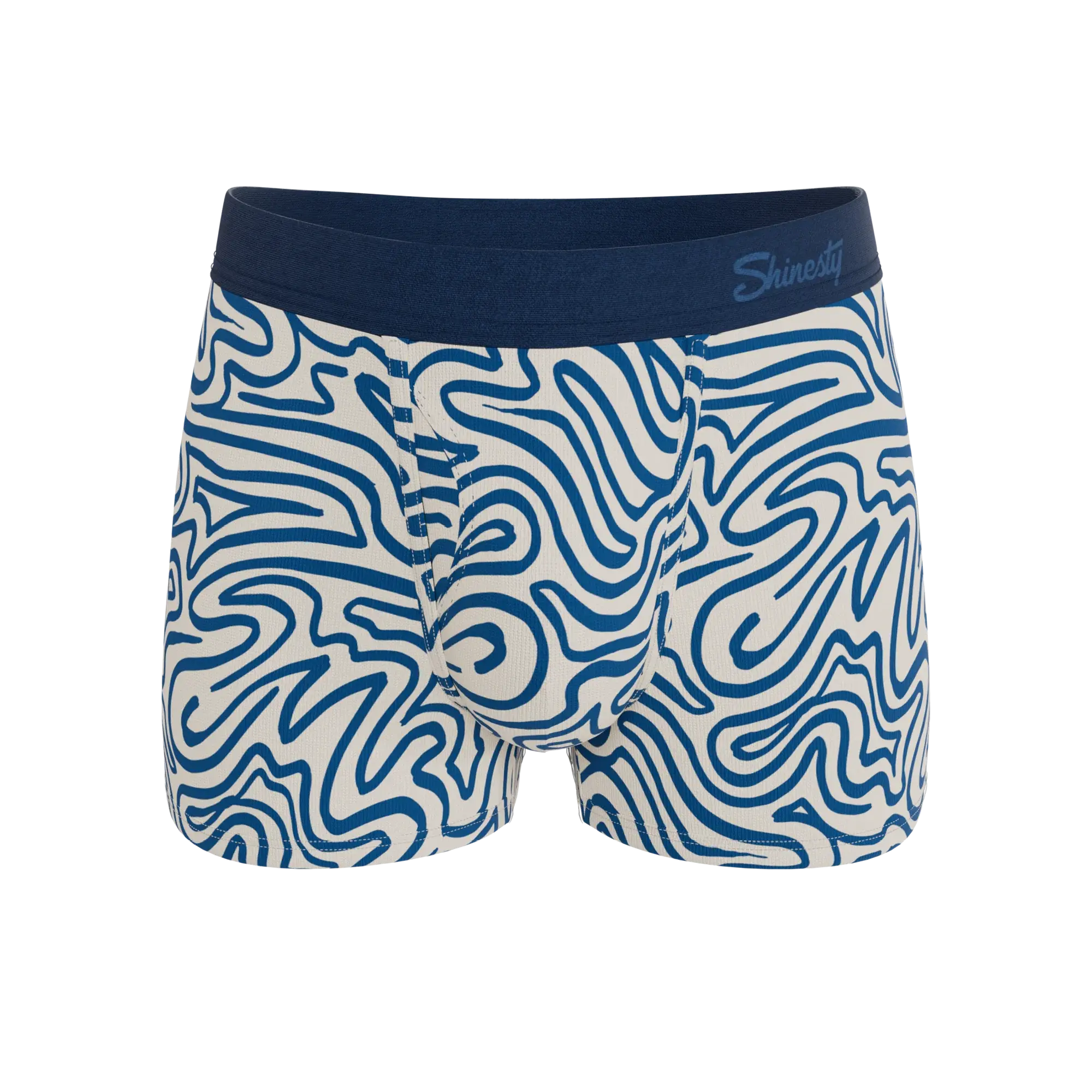 The Rio Grande | Abstract Navy Line Ball Hammock® Pouch Trunks Underwear - Shinesty - Flyclothing LLC